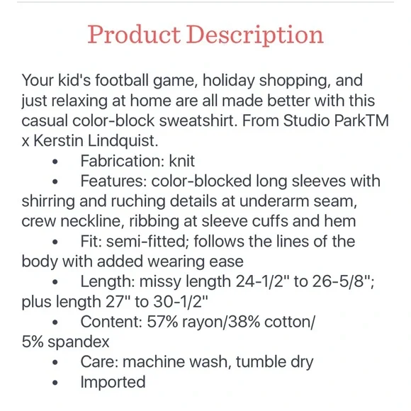 NWOT Studio Park ruched-sleeve sweatshirt - Picture 9 of 10